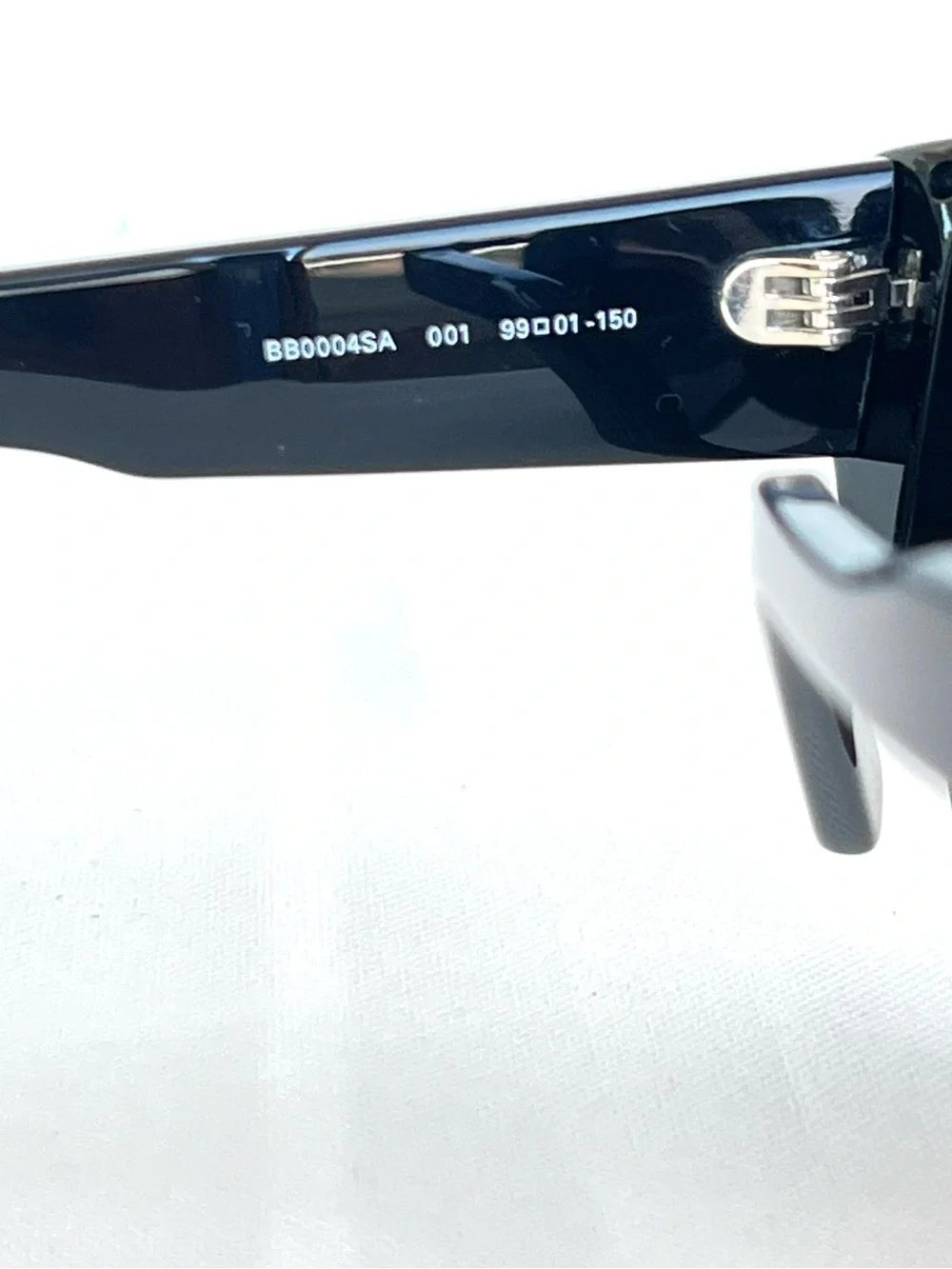 BALENCIAGA BB0004SA Shield Shape Grey Lens Frame White Imprint Sunglasses NWB